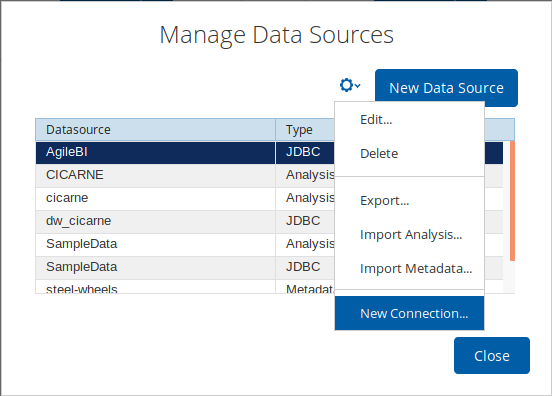 Manage Data Sources Engine